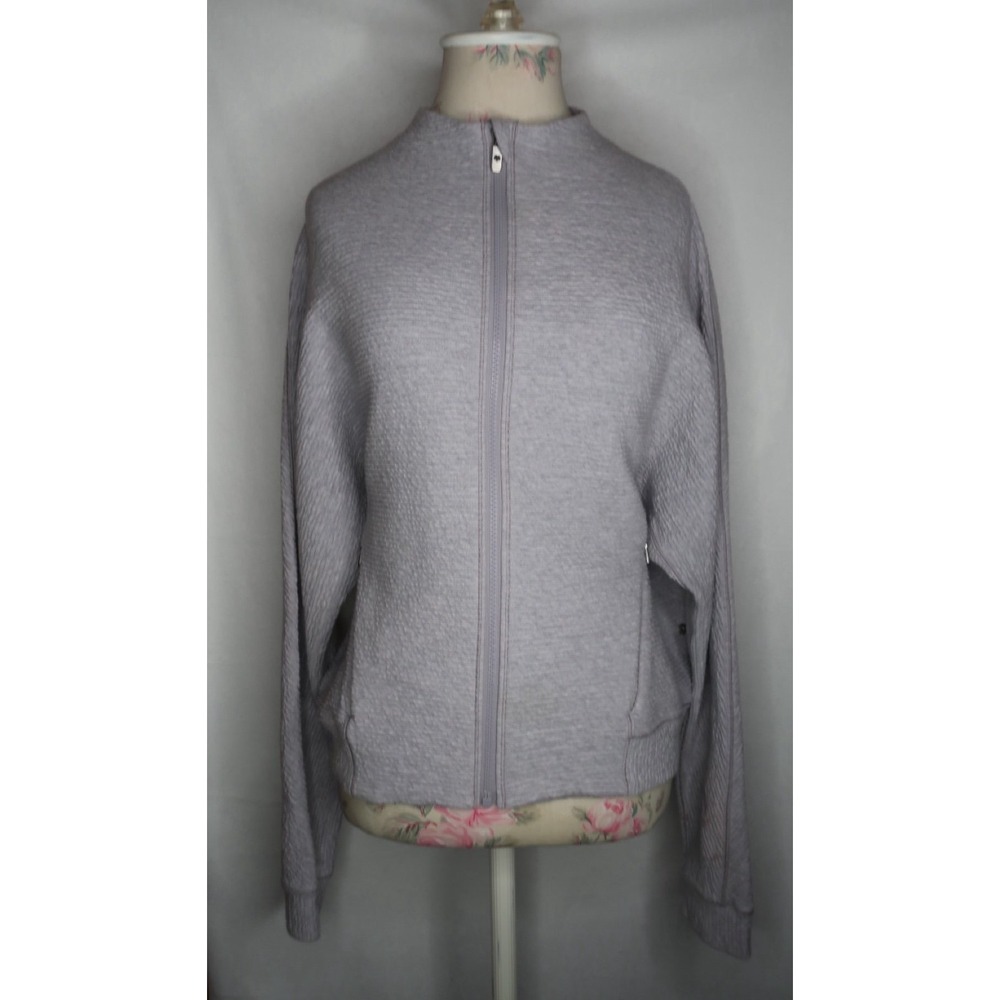 Lululemon Easy Going Jacket Heathered Silverscreen Gray Full Zip Women's Size 12